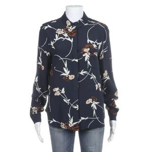 Ganni Tops - Ganni blue button down floral shirt 34 Small top Ganni Tops - Ganni blue button down floral shirt 34 Small top